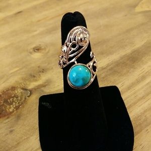 Turquoise Copper Ring. Size 5